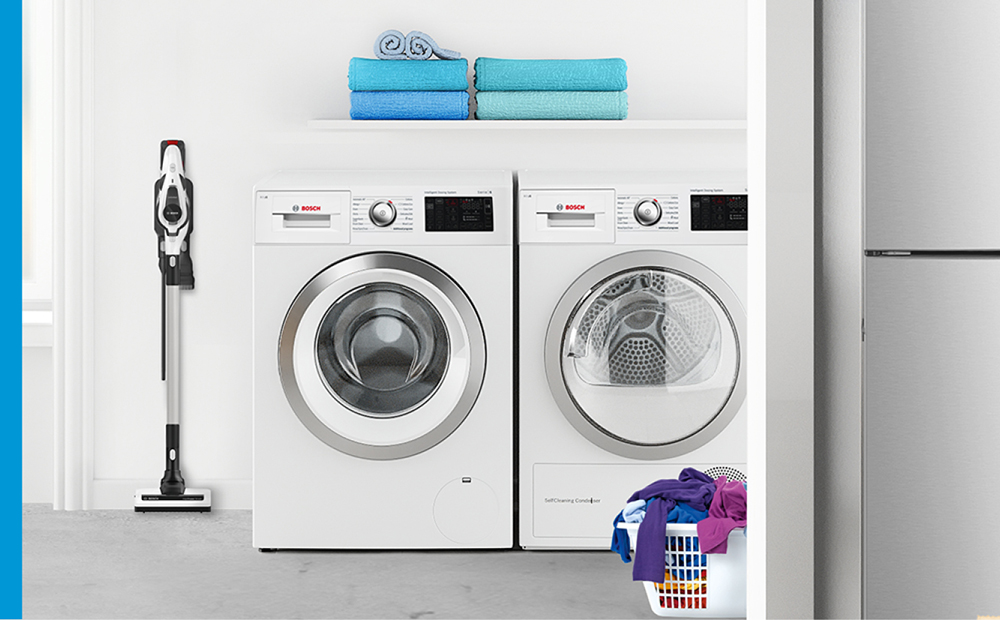 Bosch Brand Washing Machine and Tumble Dryer.