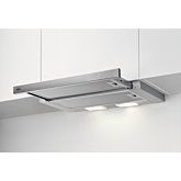 AEG DPB3632S 
60cm Silver Pull Out Hood, Mechanical Push Buttons, 3 Speeds, LED Lighting, Charcoal 
