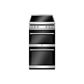 Amica AFC5100SI 50Cm Twin Cavity Electric Cooker With Ceramic Hob In Silver