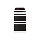 Amica AFC5550WH 50Cm Double Electric Cooker With Ceramic Hob In White
