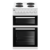 Beko EDP503W 50Cm Freestanding White Electric Double Oven With Grill Cooker, Easy Clean Doors And In
