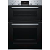 Bosch MBS533BS0B 59.4Cm Serie 4 Stainless Steel Built In Electric Double Oven With 3D Hot Air, Ecocl