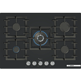 Bosch PPQ7A6I40 75cm Black Gas Hob with 5 Burners