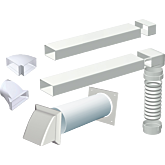 Caple C2653WGL 150mm high efficiency flat channel venting kit - 3 metre