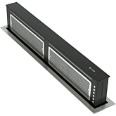 Caple DD901BK 'Push' mechanism, stainless steel and black glass, low profile, electronic push button