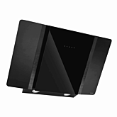 Caple ZEL900 Zella, black glass with aluminium, illuminated LED touch controls, 612m3/h, W 900mm, A 