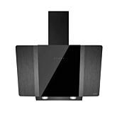 Caple ZEL900GM Zella, black glass with gun metal, illuminated LED touch controls, 612m3/h, W 900mm, 