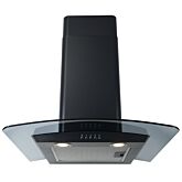 CDA ECP62BL Curved glass extractor, Ducted/re-circulating, LED lights, black