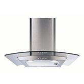 CDA ECP62SS Curved glass extractor, Ducted/re-circulating, LED lights,SS