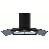 CDA ECP92BL Curved glass extractor, Ducted/re-circulating, LED lights, black