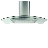 CDA ECP92SS Curved glass extractor, Ducted/re-circulating, LED lights,SS