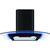 CDA EKP60BL Curved glass extractor with edge lighting, 3 colours,TC, black