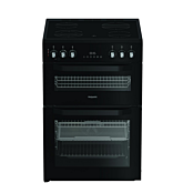 Hotpoint HDE6VDCASB1 50cm Double Oven Cooker Black