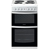 Indesit ID5E92KMW 50cm Twin Cavity Electric Solid Plate Cooker â€“ White