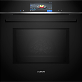 Siemens HM778GMB1B 59.4 cm Built In Electric Single Oven with Microwave Function - Black