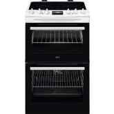 AEG CCX1530ACW 55cm Double Oven Electric Cooker with Ceramic Hob - White