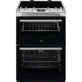 AEG CCX6530ACM 60cm Double Oven Electric Cooker with Ceramic Hob - Stainless Steel