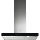 AEG DBE5961HG 
90cm Stainless Steel Box chimney Hood, Full black glass fronted Touch on Glass, LED 