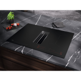 AEG 70cm Black Induction Hob with EcoTimer and Automated Extraction