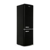 Amica FKR29653B Black retro 181cm fridge freezer, 4 glass shelves, fr 181ltr, fr 63ltr