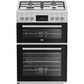 Beko EDG6231W  60cm Twin Cavity Gas Cooker with Enamel Hob - White