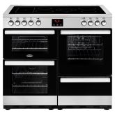 Belling 444444085  100E 99.6cm Electric Rangecooker with Triple Oven and Ceramic Hob - Stainless Steel