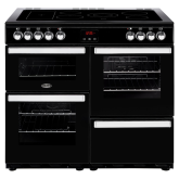 Belling 444444086  100E 100cm Electric Rangecooker with Double Oven and Ceramic Hob - Black