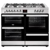 Belling 444444094  110DFT 110cm Dual Fuel Rangecooker with Double Oven and Gas Hob - Stainless Steel