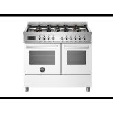 Bertazzoni PRO106L2EBIT Professional 100cm Range Cooker Twin Oven Dual Fuel Gloss White