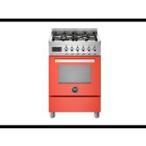 Bertazzoni PRO64L1EART Professional 60cm Range Cooker Single Oven Dual Fuel Gloss Orange