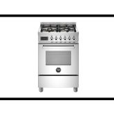 Bertazzoni PRO64L1EXT Professional 60cm Range Cooker Single Oven Dual Fuel Stainless Steel