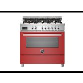Bertazzoni PRO96L1EROT Professional 90cm Range Cooker Single Oven Dual Fuel Gloss Red