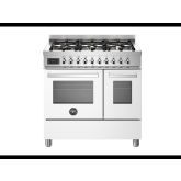 Bertazzoni PRO96L2EBIT Professional 90cm Range Cooker Twin Oven Dual Fuel Gloss White