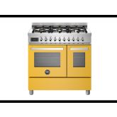 Bertazzoni PRO96L2EGIT Professional 90cm Range Cooker Twin Oven Dual Fuel Gloss Yellow
