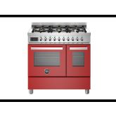 Bertazzoni PRO96L2EROT Professional 90cm Range Cooker Twin Oven Dual Fuel Gloss Red