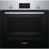 Bosch HHF113BR0B 59.4Cm Serie 2 Stainless Steel Built In Electric Single Oven With 3D Hot Air, Child