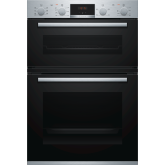 Bosch MBS533BS0B 59.4Cm Serie 4 Stainless Steel Built In Electric Double Oven With 3D Hot Air, Ecocl