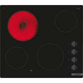 Bosch PKE611CA3E Bosch Series 2 Four Zone Ceramic Electric Hob, 60Cm - Black 