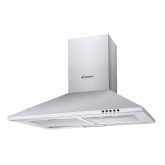 Candy CCE70NX 70cm Chimney Hood
Push button controls, 3 speeds, extraction capacity: 298 m3/hr, 63d