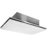 Caple CE1122WH stainless steel trim with white glass panels, 2 LED strip lights, remote control, 110