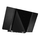 Caple ZEL900 Zella, black glass with aluminium, illuminated LED touch controls, 612m3/h, W 900mm, A 