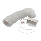 CDA AED660 150mm x 1m flexible ducting kit includes white wall outlet, 2 cable ties