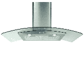 CDA ECP92SS Curved glass extractor, Ducted/re-circulating, LED lights,SS