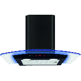 CDA EKP60BL Curved glass extractor with edge lighting, 3 colours,TC, black