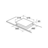 CDA HC6621FR 4 zone ceramic hob, front touch control, 9 PL