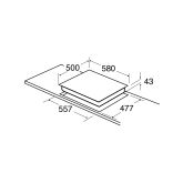 CDA HG6251BL 4 burner gas hob, enamel pan supports , front control, black