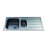 CDA KA52SS SS one and half bowl sink, reversible, fits 600mm base 