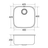CDA KCC23SS SS undermount single bowl sink, polished finish