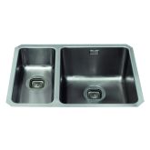 CDA KVC35LSS SS undermount one and a half bowl sink, satin finish