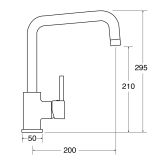 CDA TC66CH Side single lever tap with quad spout,single flow